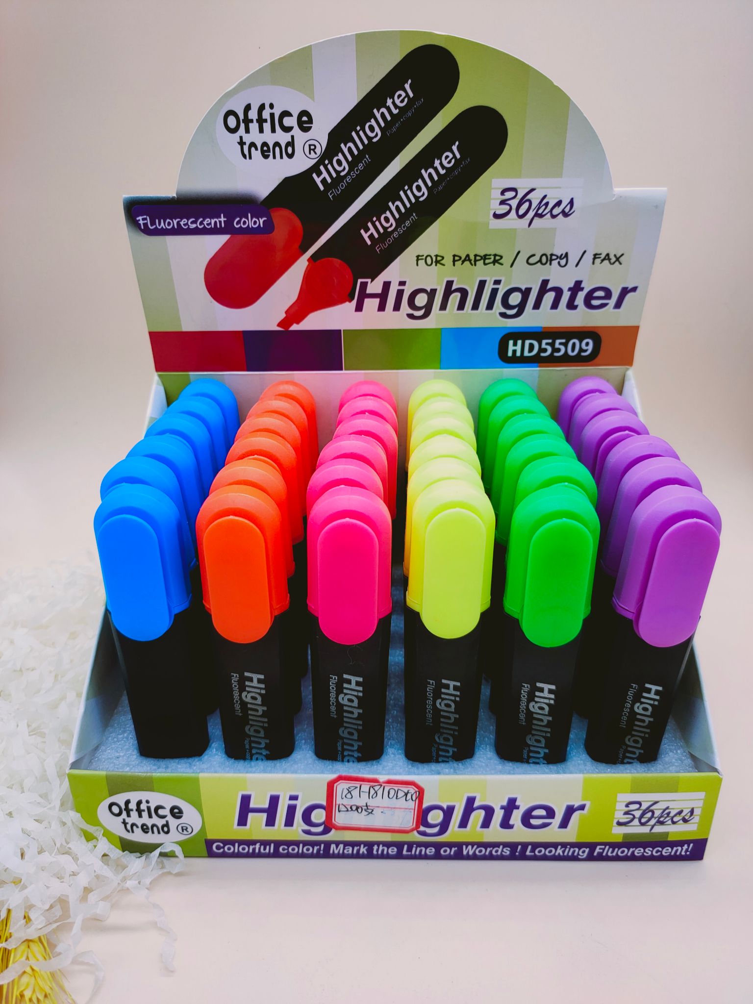 荧光笔套装标记笔大容量彩色重点学生文具用品记号笔6色