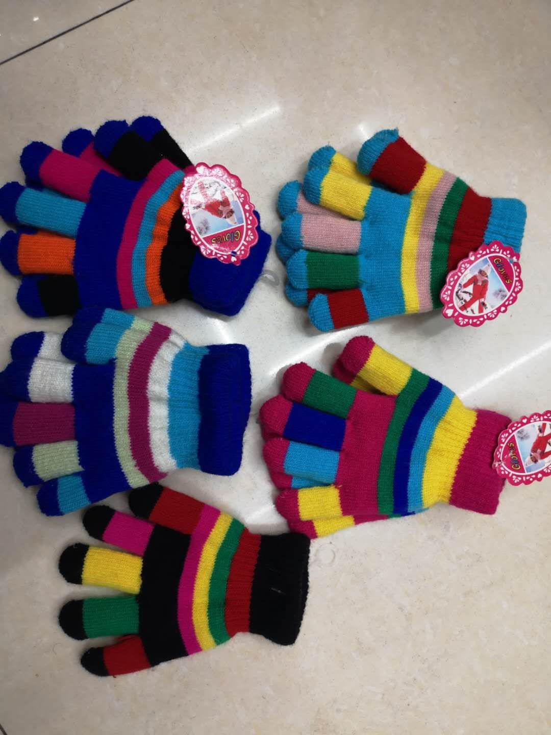 Children's double-color medium-sized full finger