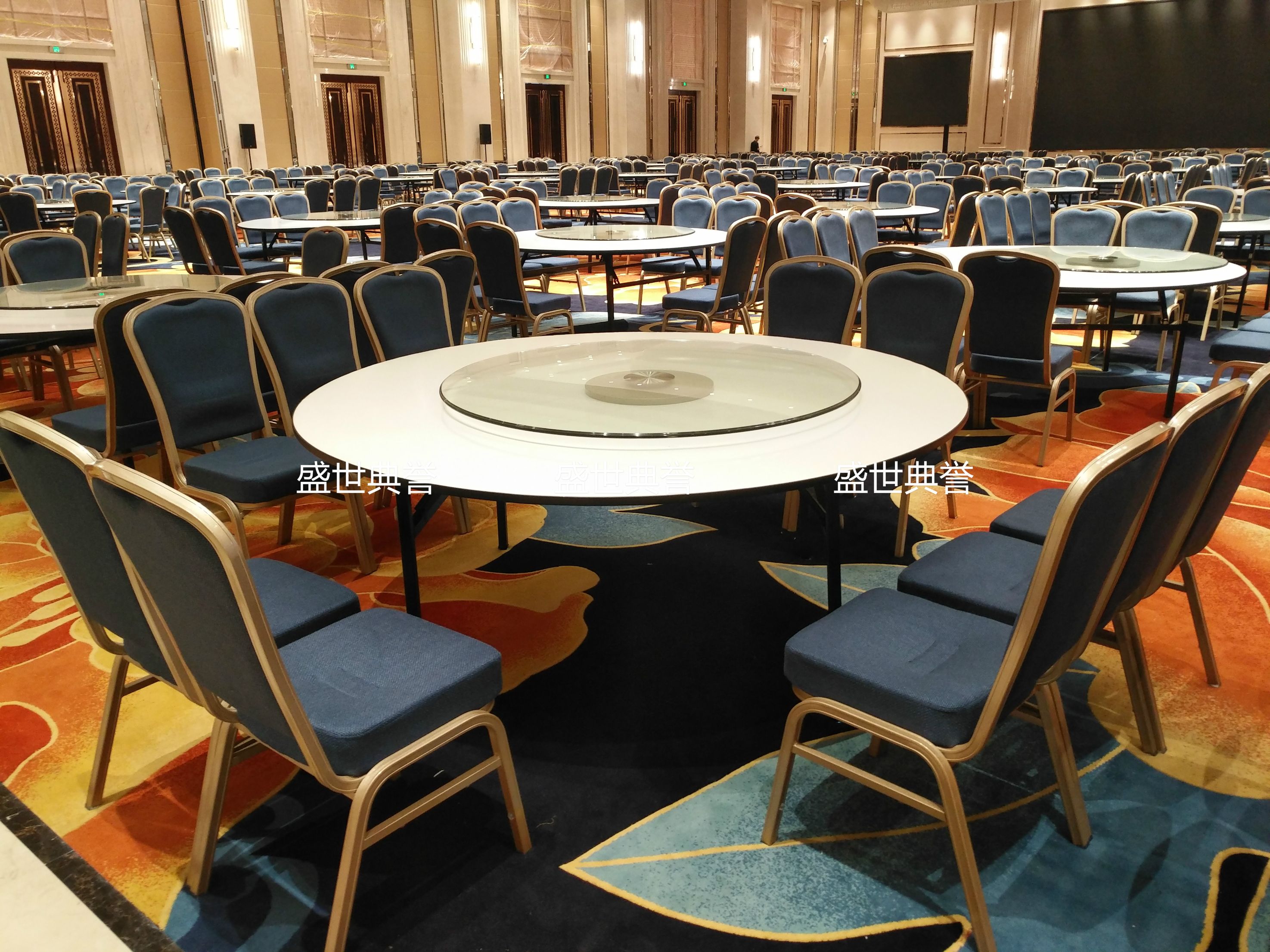 上海五星级酒店宴会厅婚礼家具定做度假酒店婚宴餐桌椅铝合金餐椅详情图4