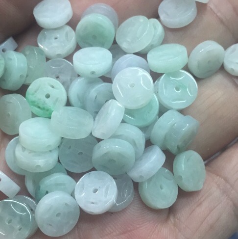Natural jade money beads 9mm jadeite