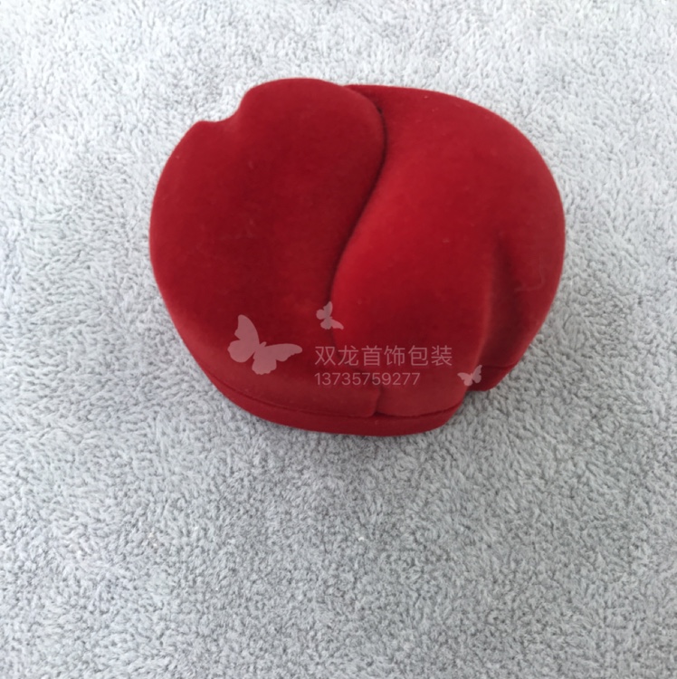 植绒绒布爱心桃心心心相印戒指耳环吊坠手镯手链项链珠宝首饰盒礼品盒包装盒饰品盒