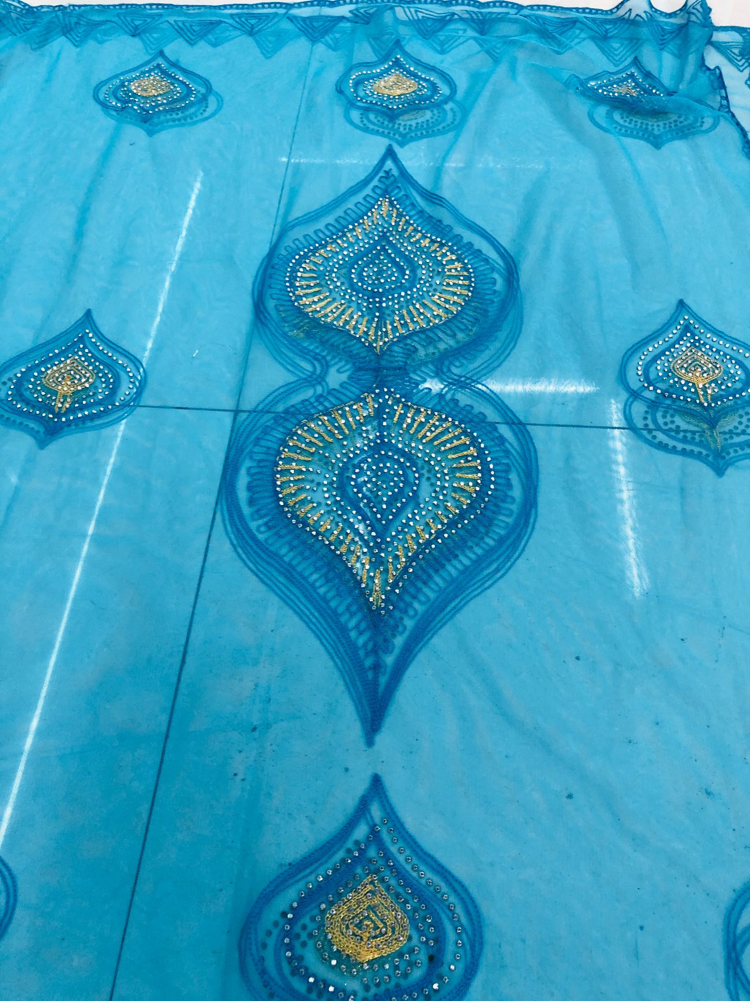 Mesh New Embroidered Hot Diamond Scarf African Women's Scarf Shawl Specification drawing