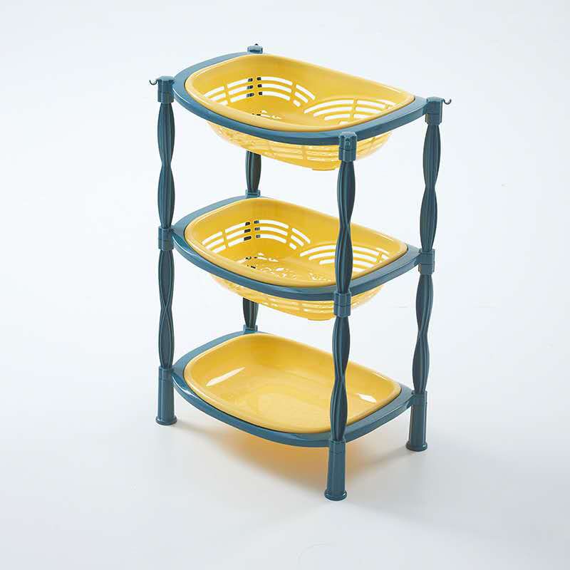 Wholesale of three-layer kitchen plastic storage racks, creative bathroom storage racks and floor-standing sundries storage racks in stock Application Scenario