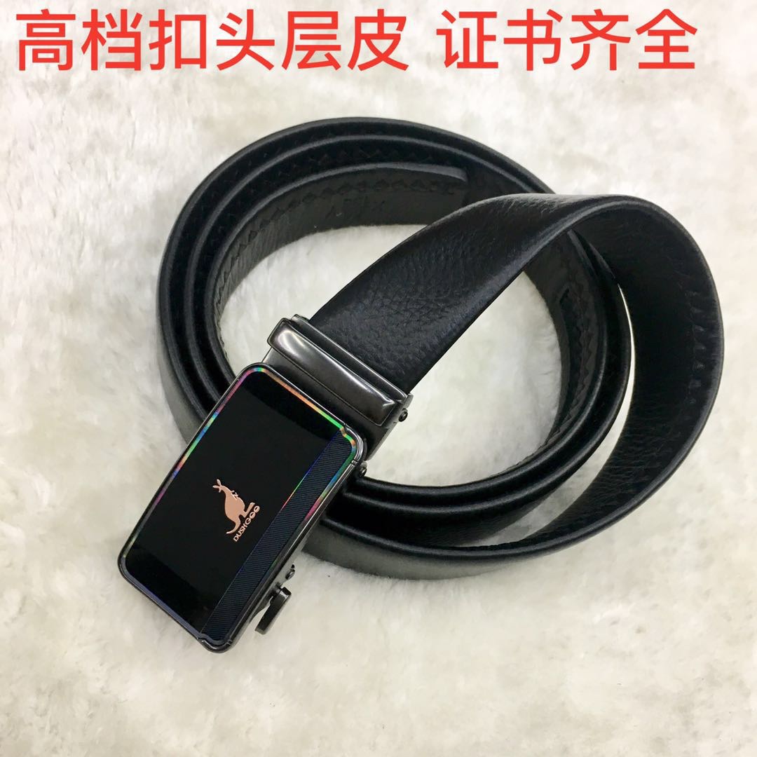 Yiwu Selection can substitute real kangaroo 4.0 high-end first layer leather automatic leather belt for men's belt thumbnail