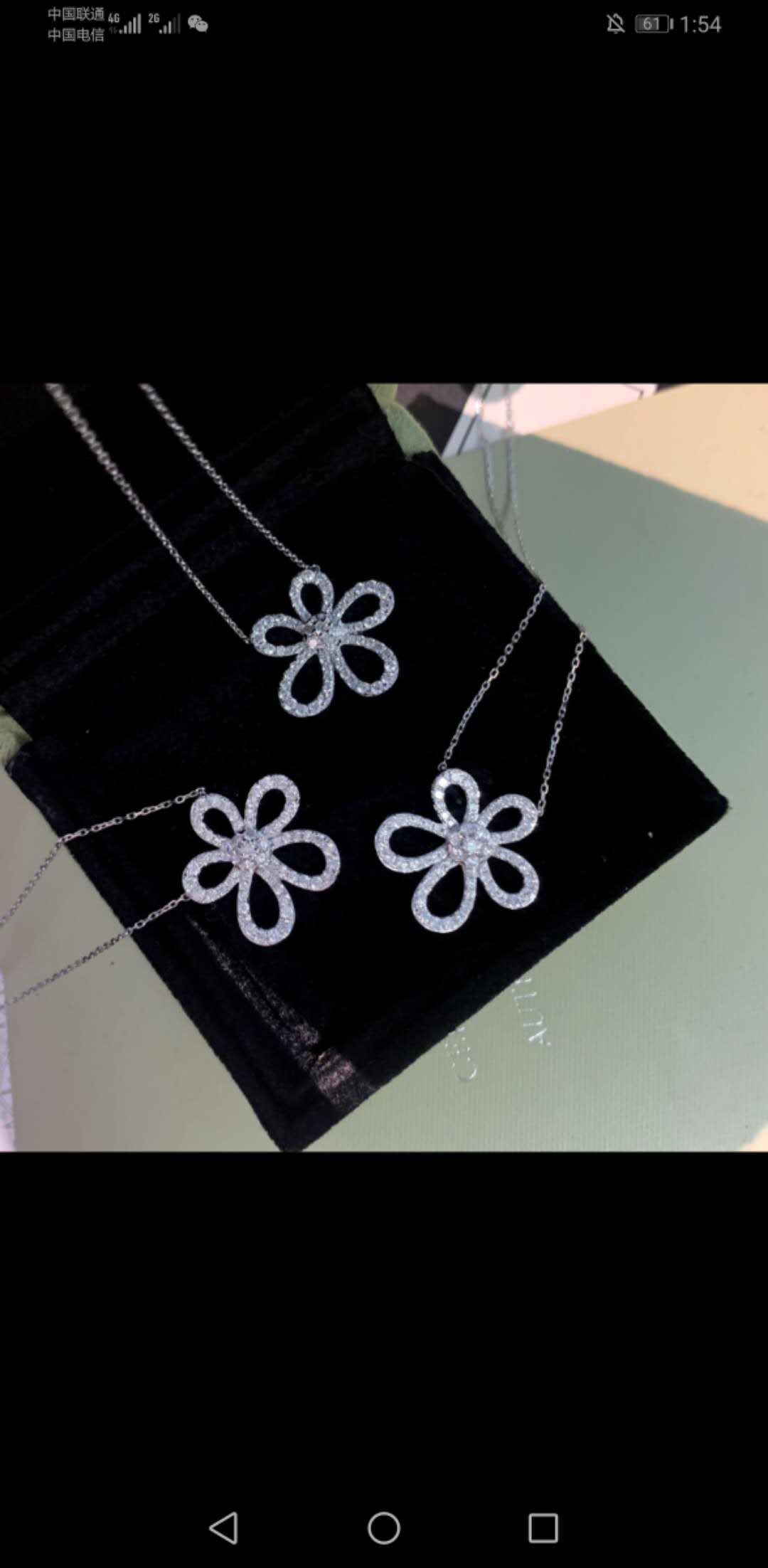 925纯银花朵项链