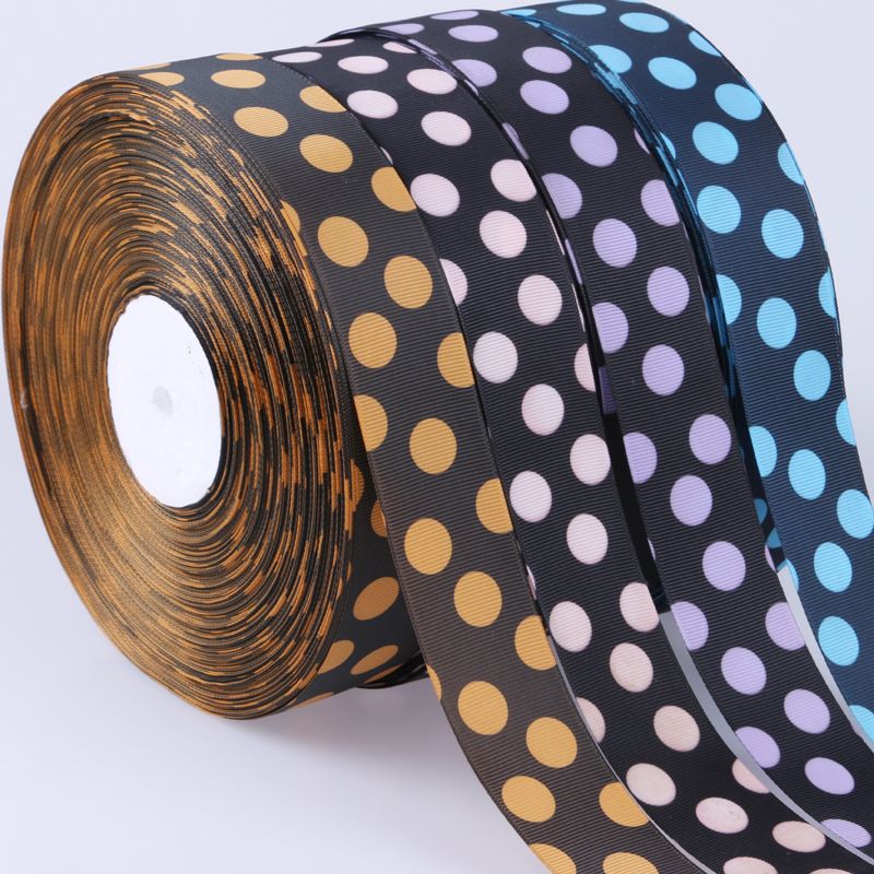 Dingxin woven tape, polyester ribbed printed tape, DIY handmade hair accessory, bow ribbon material, custom ribbon