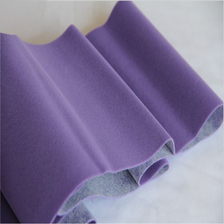 现货手表盒包装紫色水刺无纺底长毛尼龙植绒布可提供背胶绒布图
