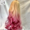 Long-haired women's large wavy wig, European and American dyed gradient style Specification image
