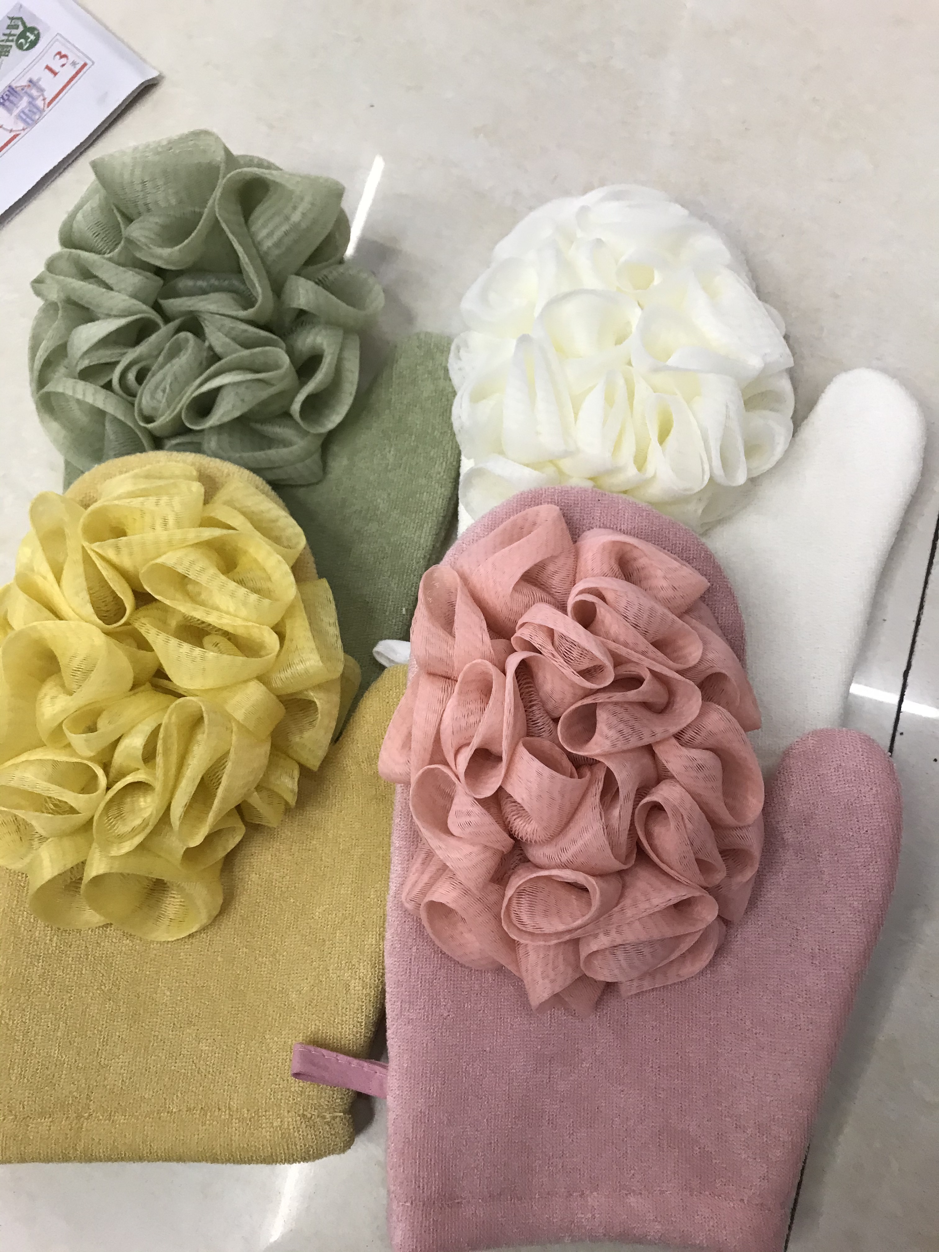 大拇指浴花搓澡巾产品图