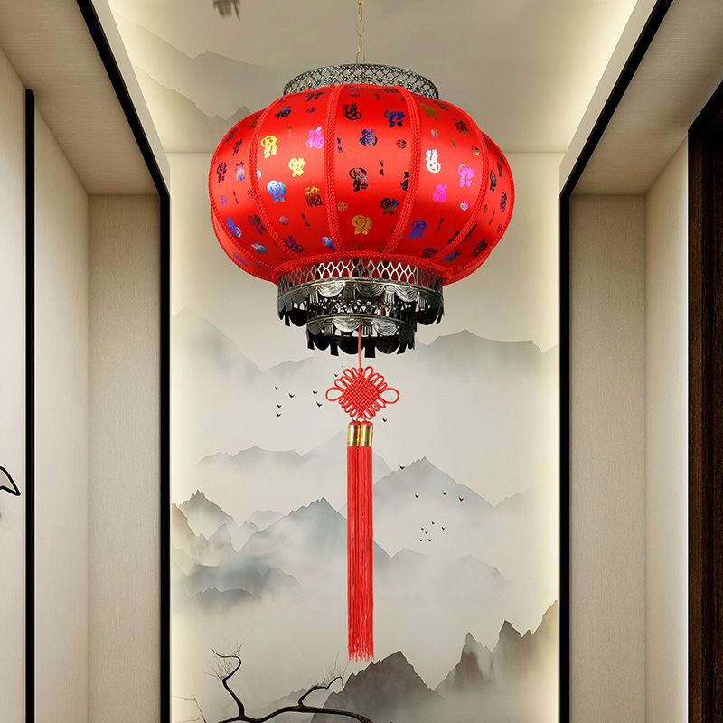 40仿羊皮灯笼圆新年乔迁阳台装饰灯笼酒店户外防水茶楼吊灯不旋转细节图