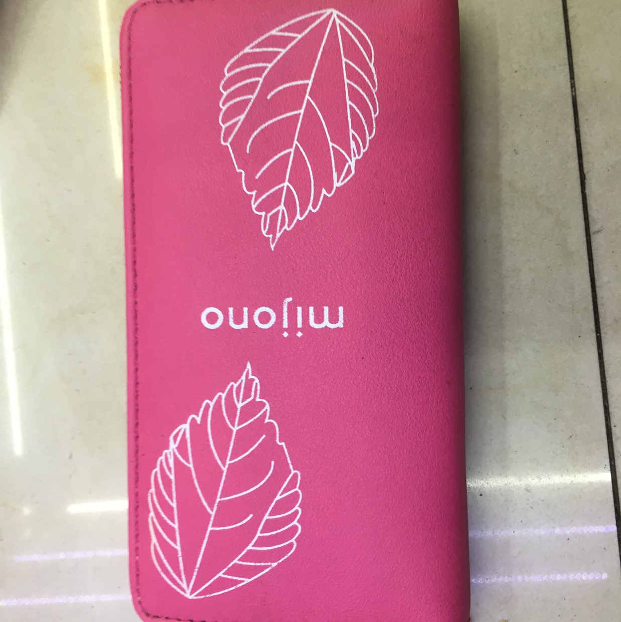 湿印树叶单拉钱包图