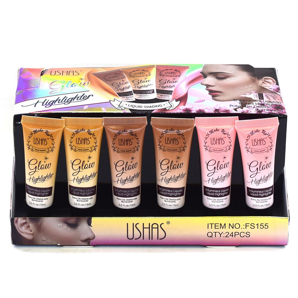 【 24-Tube Pack 】FS155 Highlighter, Contouring and Brightening Liquid, Waterproof Hose, New USHAS European Beauty
