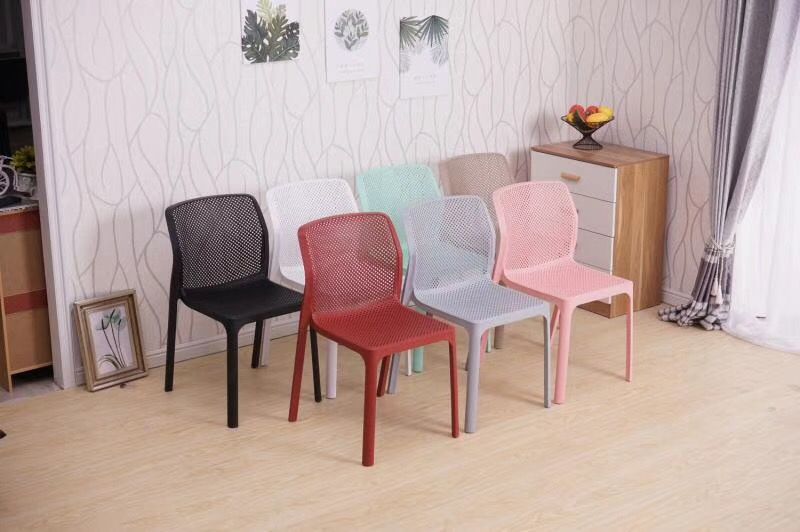 Pp plastic chair modern simple dining table and chair back join cafe balcony outdoor with kongxia cool chair desk