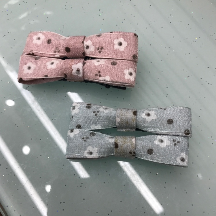 Korean version of fashion fabric bowknot clip on floret edge clip on bangs clip
