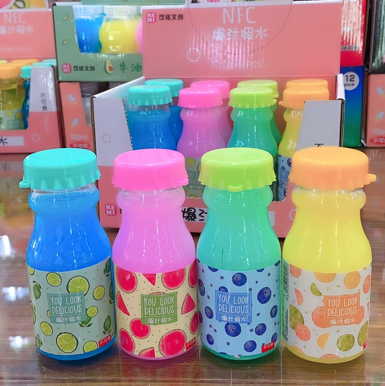 Floating bottle burst juice fake water