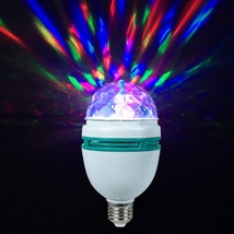 LED七彩旋转灯 家用水晶魔球 E27旋转灯泡 KTV酒吧彩色充电小魔球