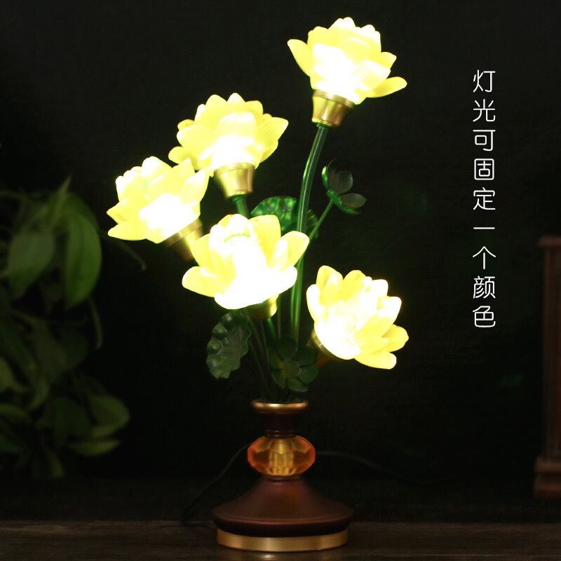 The ancient method of offering lamps in front of the Buddha, the household lotus lamp, the long-lasting lamp, the five-grade glass lotus lamp, and the seven-color changing light undefined