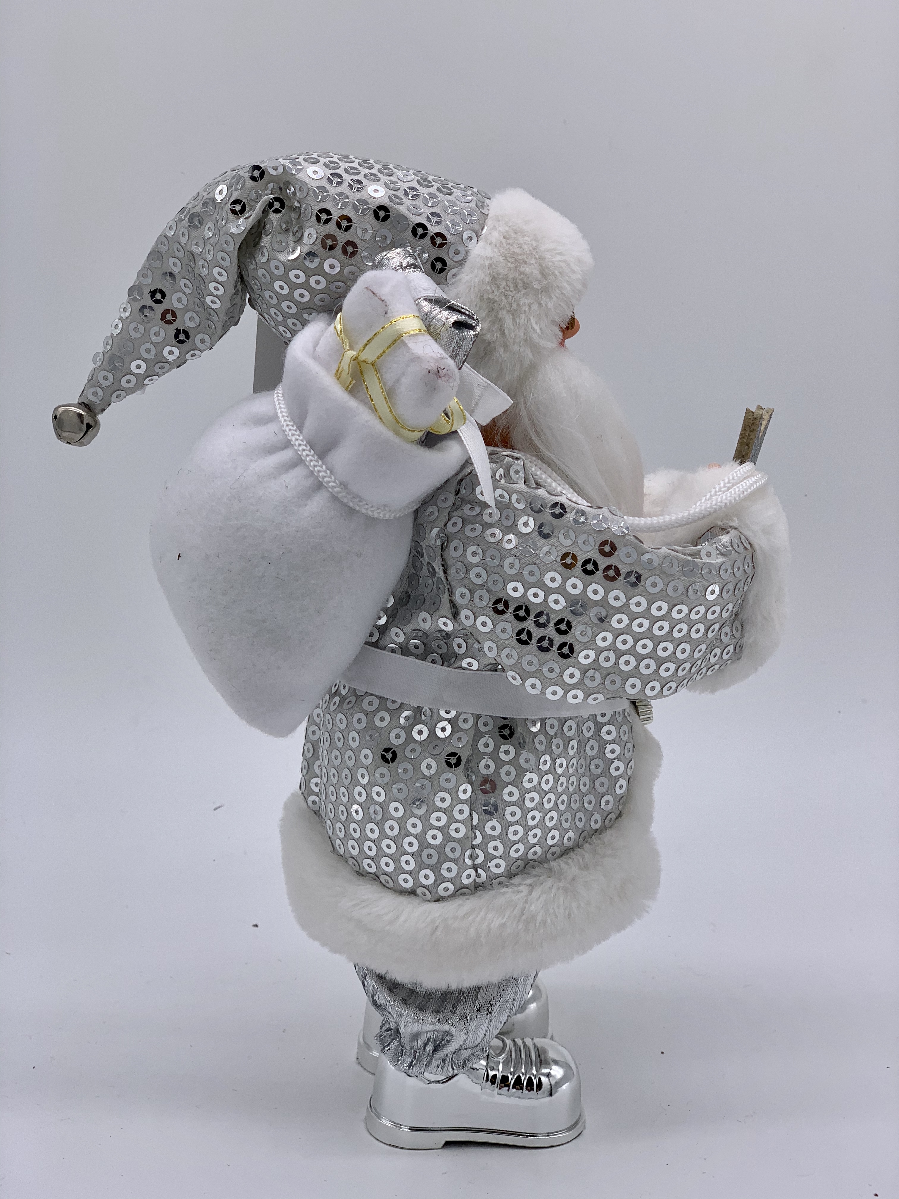 30 cm luxury silver sequined electric Santa Claus Specification image