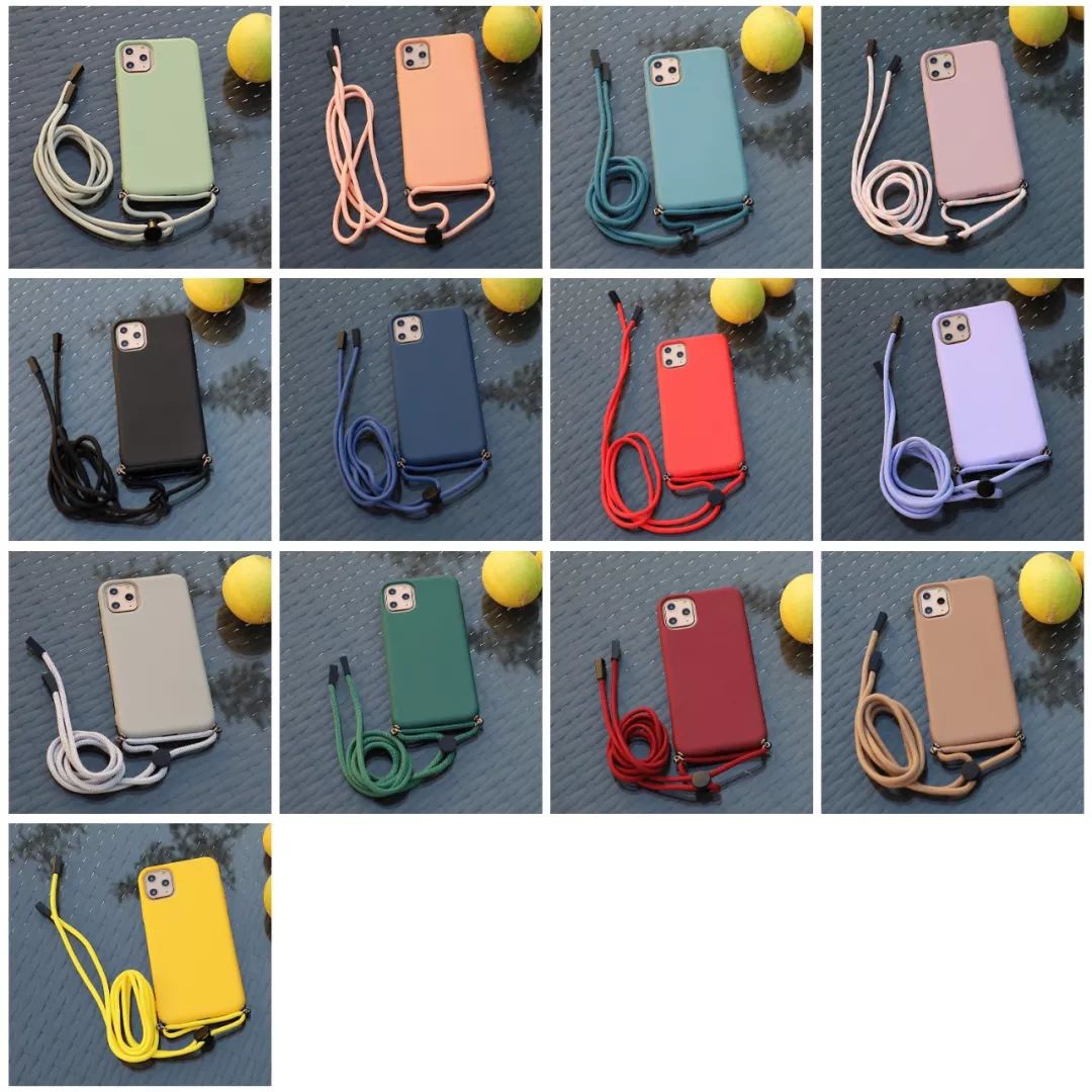 Liquid silicone phone case with a rope