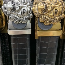 Bronze buckle crocodile leather