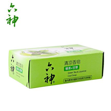 Liushen Cooling Soap (Green Tea + Licorice) 90g removes stickiness and provides a refreshing and cool sensation Item Picture