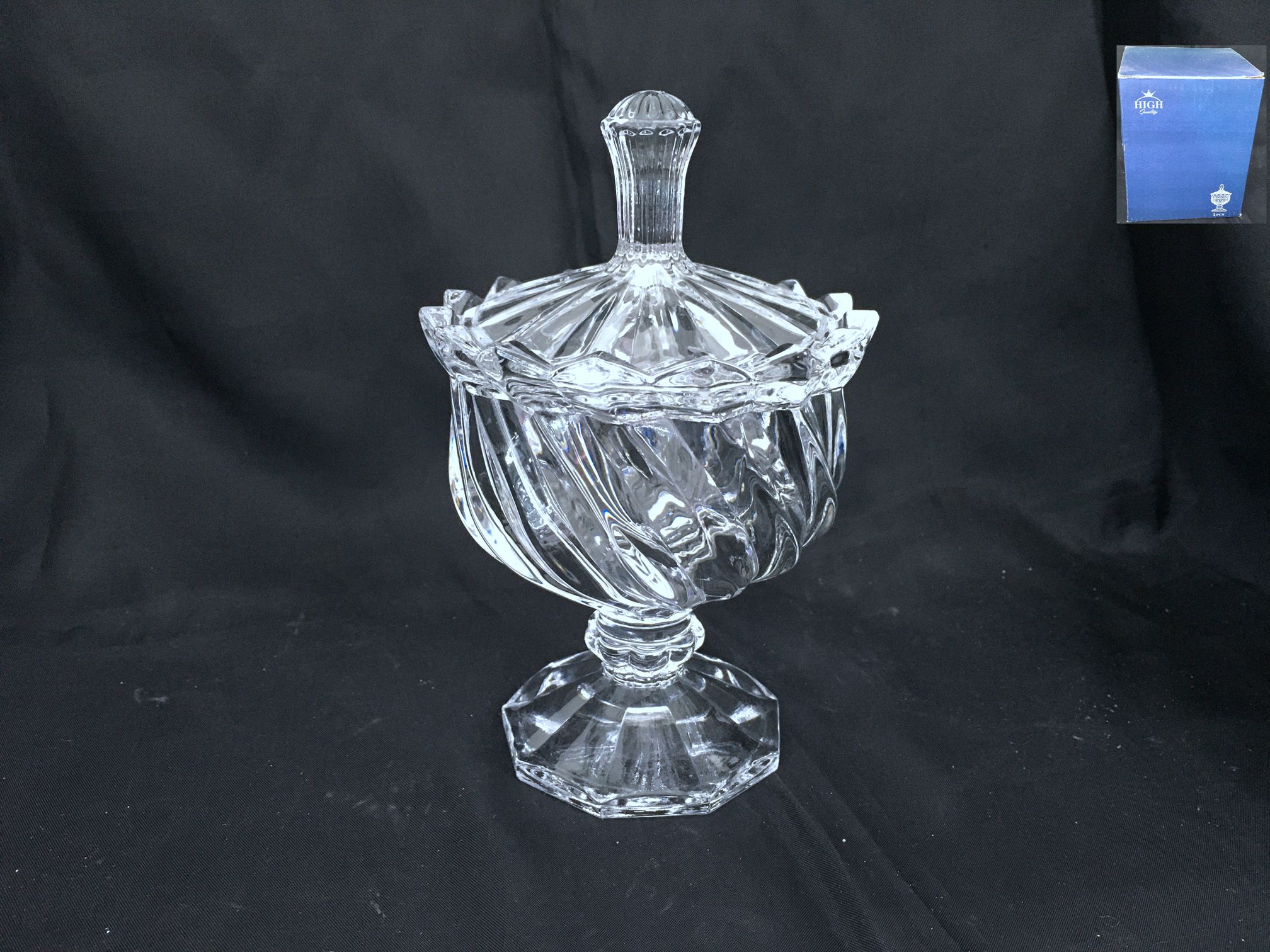 高脚玻璃糖果罐详情图1