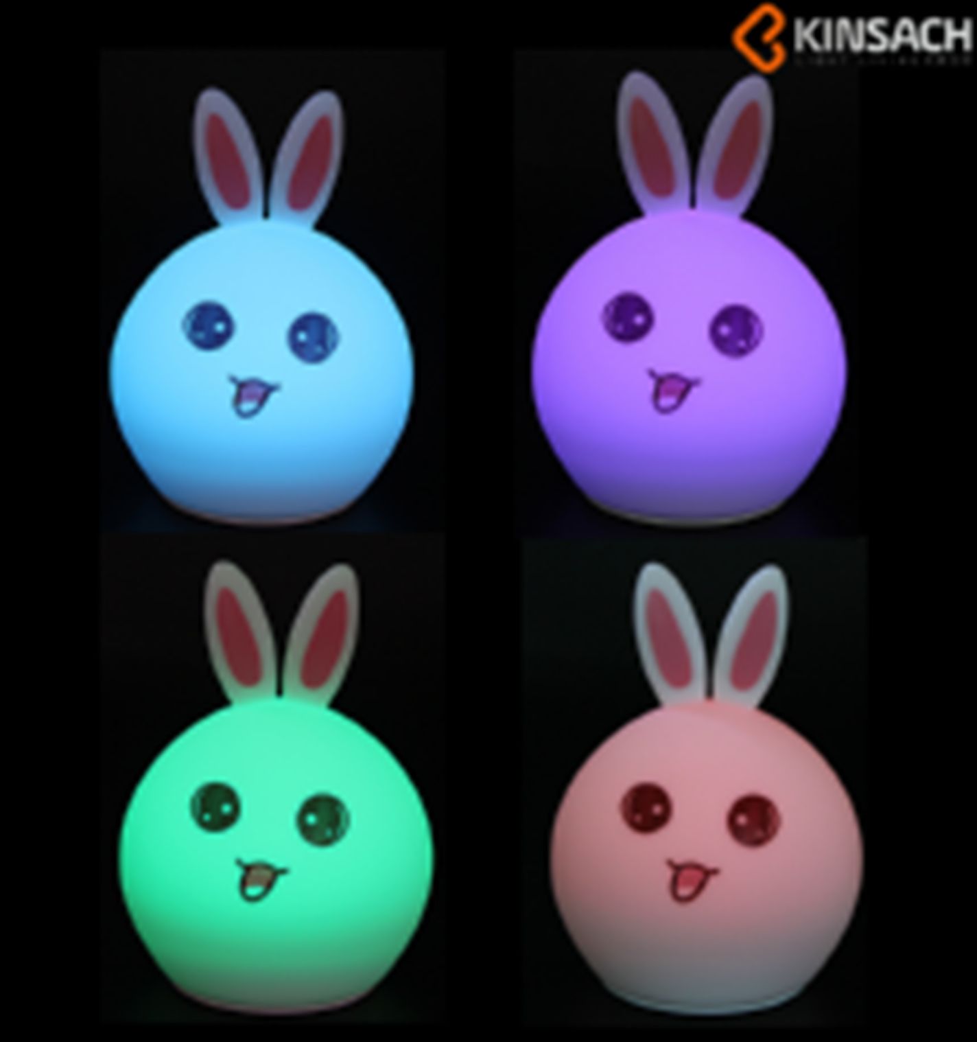 Yiwu Selection Pineapple Head KS-602 Imp/Rabbit charging silicone lamp /G2-15267