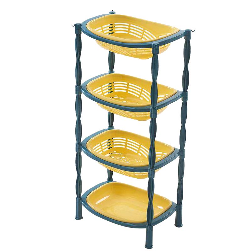 Kitchen storage racks, four-layer vegetable baskets, vegetable collection baskets, floor-standing multi-layer household racks, thick fruit storage and storage wholesale Item Picture