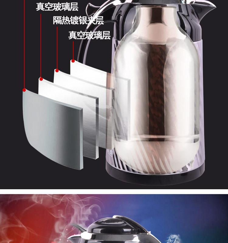 不锈钢保温壶饭店茶壶酒店保温瓶家用暖水壶大容量暖瓶热水瓶详情图8