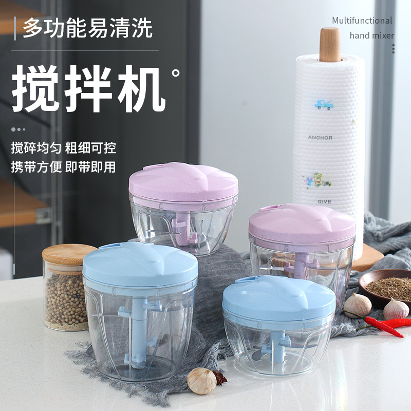 Cross-border foreign trade hot style straw series three-blade garlic puller meat grinder vegetable shredder thumbnail