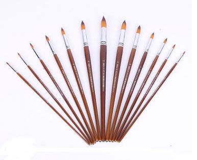 High-grade oil brush set Gouache watercolor 13 copper tube pointed brush nylon wool brush set thumbnail