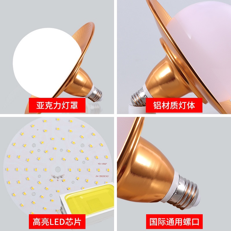 厂家直销led灯泡超亮球泡E27/B22螺口节能帽型球泡灯40w详情图4