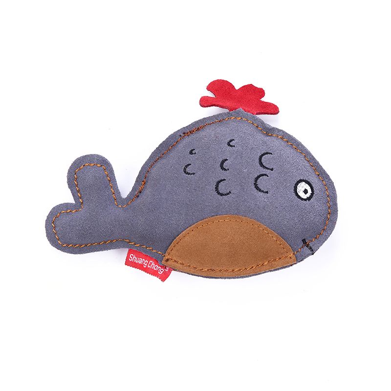 Pure cowhide toy for dogs, whale-style