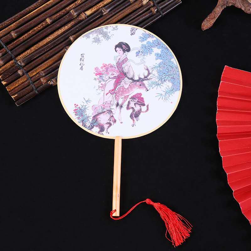 夏季中国风团扇牡丹宫扇古典绢布跳舞蹈扇子女汉服宫廷宫扇汉服演出拍摄详情图6