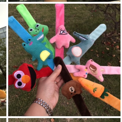 Plush pat ring pat ring children's bracelet toy cartoon children's toy animal head pat ring carrot pat ring