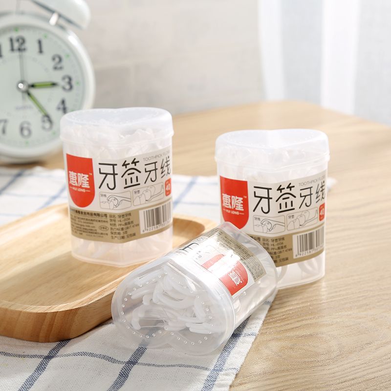 Huilong disposable household bow floss stick classic floss ultra-fine floss heart box thumbnail