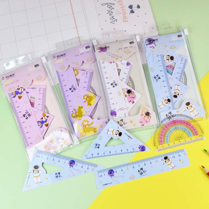 厂家直销PVC套尺 彩色尺子套装四件套