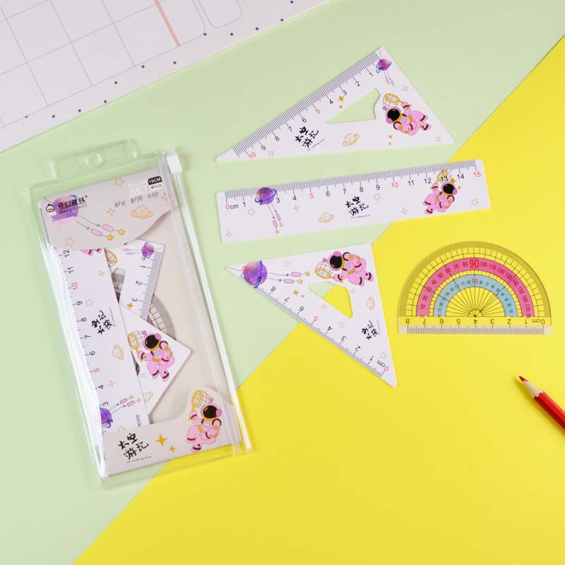 Factory direct sales of PVC ruler set, color ruler set, four-piece set Specification image