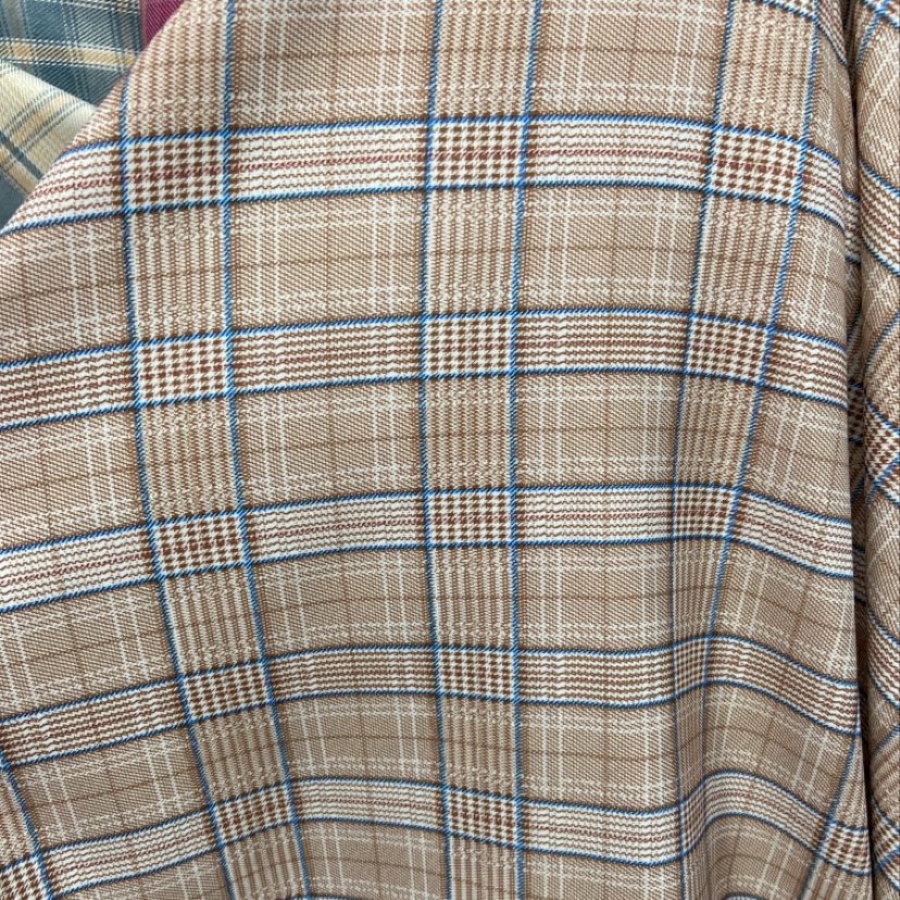 棕色弹力涤纶格子涤纶布料装饰品工艺品头饰布料多色可选