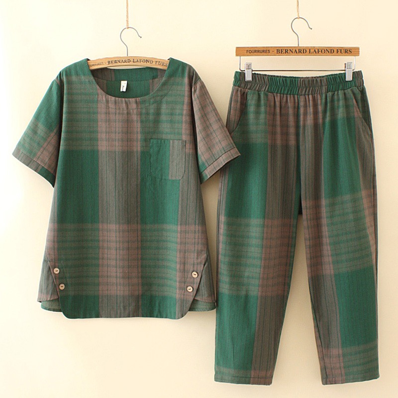 Grandma suit for old ladies Cotton silk for old ladies summer dress for old ladies thumbnail