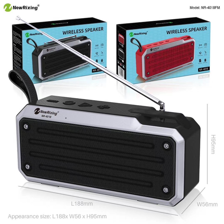 NewRixing新乐欣   爆款性价比NR-4018FM、NR-4018，杰理5.0版本，TWS功能，双喇叭带振膜，皮带扣子，精美的外观设计，带天线和不带天线同时上市！详情图8