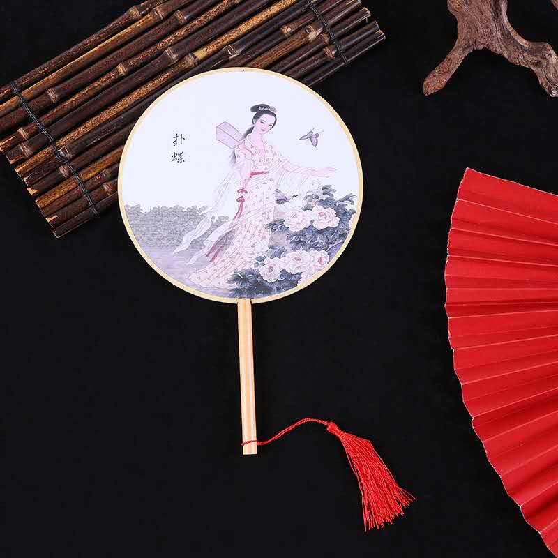 夏季中国风团扇牡丹宫扇古典绢布跳舞蹈扇子女汉服宫廷宫扇汉服演出拍摄详情图7