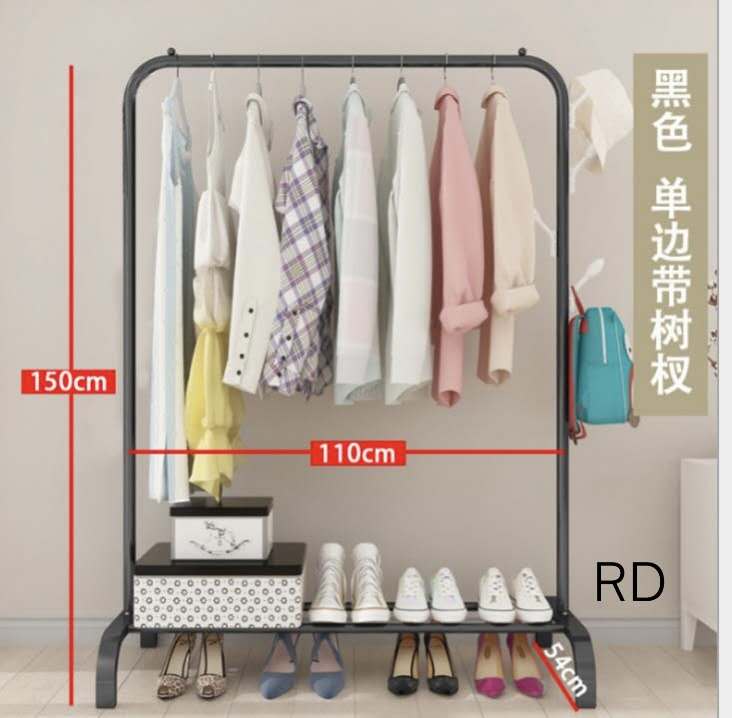 厂家直销多功能铁管烤漆衣帽架 简易组合晾晒架 卧室收纳衣帽架 防风款衣架细节图