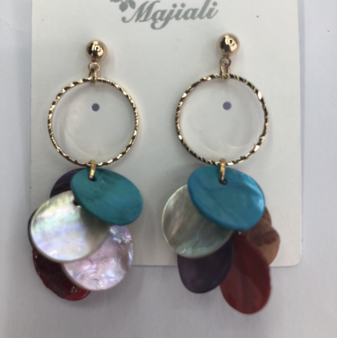 Korean Colored Shell Earrings