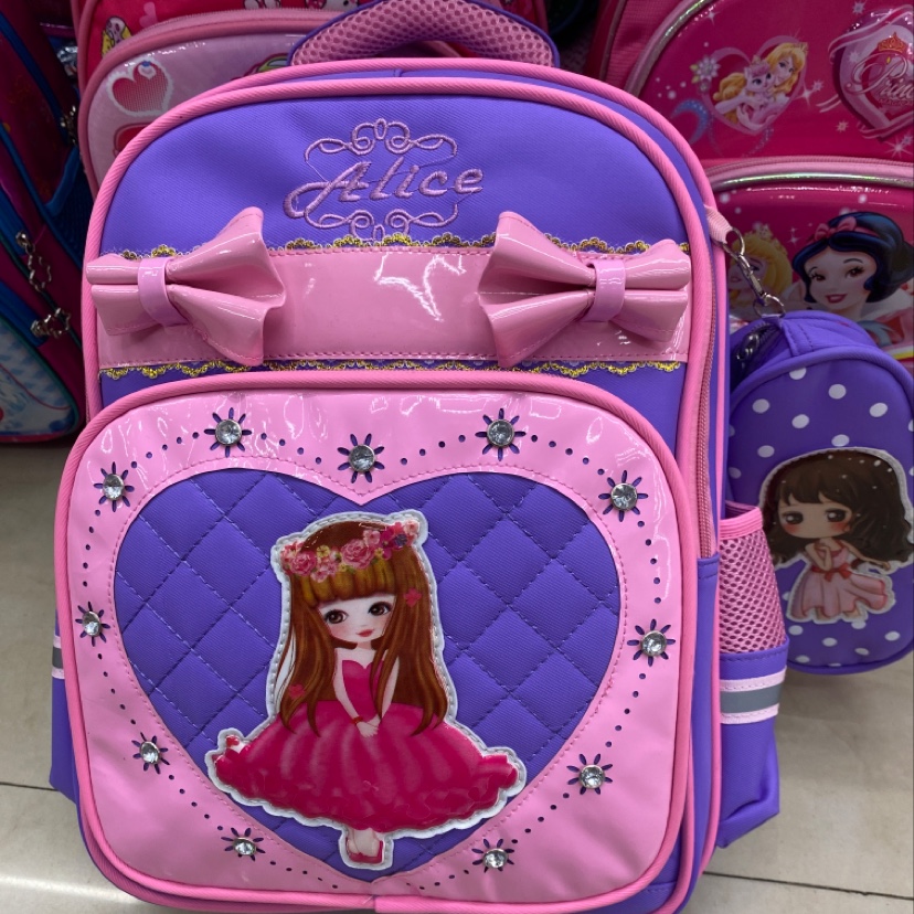 新款网红书包双肩背包韩版娃娃中小学生背包笔袋包2件套大容量减负