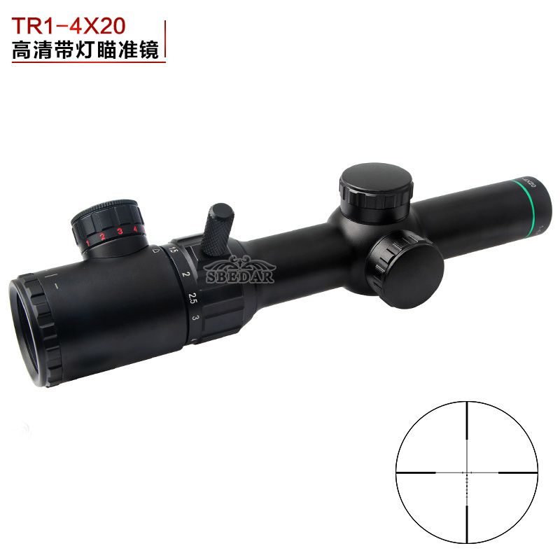Tr1-4x20 low light night vision speed sight red and green dual-light hd aseismic optical sight scope