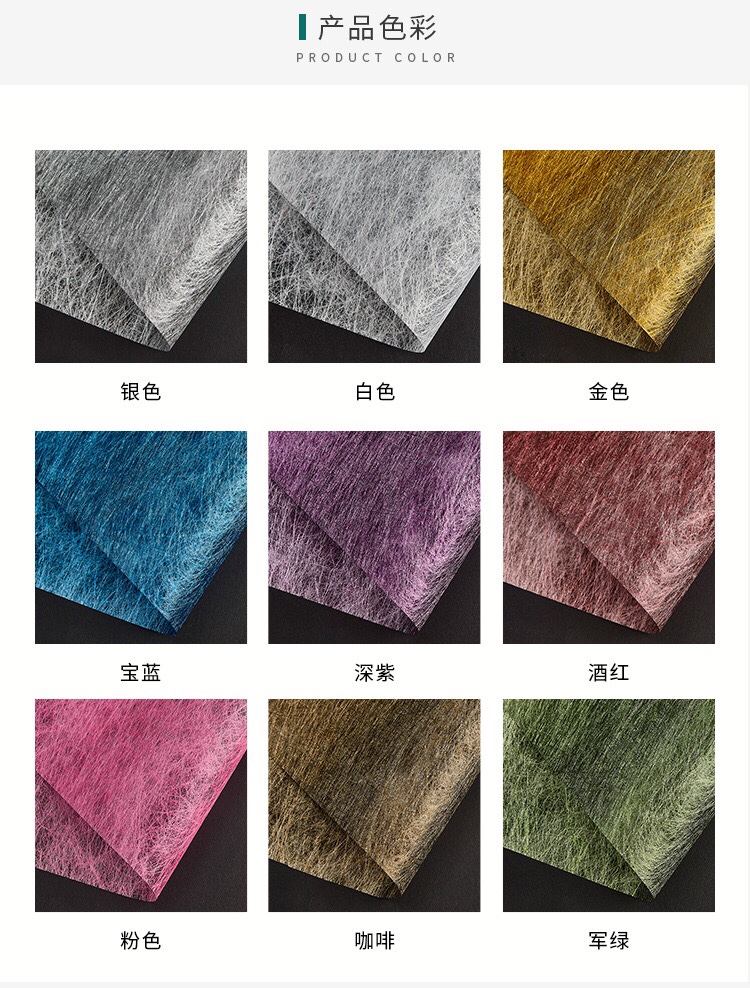 包花纸鲜花包装材料云丝纸蚕丝纸金银丝韩式包装纸高档鲜花包装纸产品图