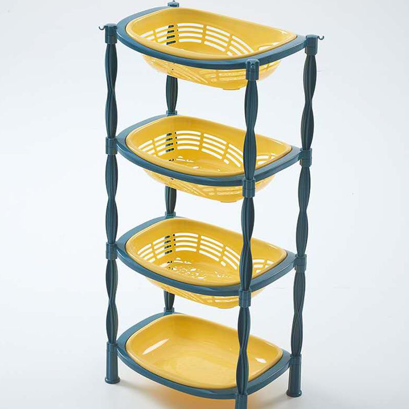 Kitchen storage racks, four-layer vegetable baskets, vegetable collection baskets, floor-standing multi-layer household racks, thick fruit storage and storage wholesale Application Scenario