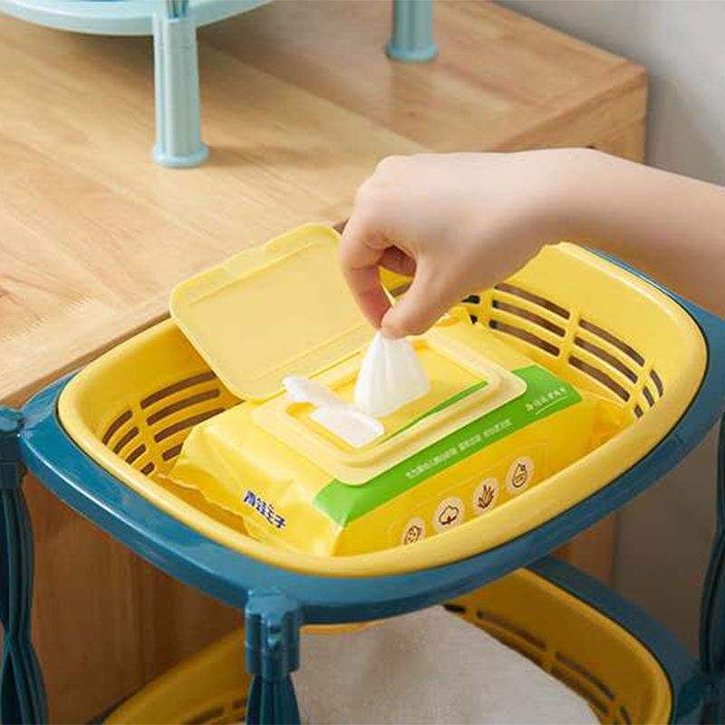 Wholesale of three-layer kitchen plastic storage racks, creative bathroom storage racks and floor-standing sundries storage racks in stock details Picture