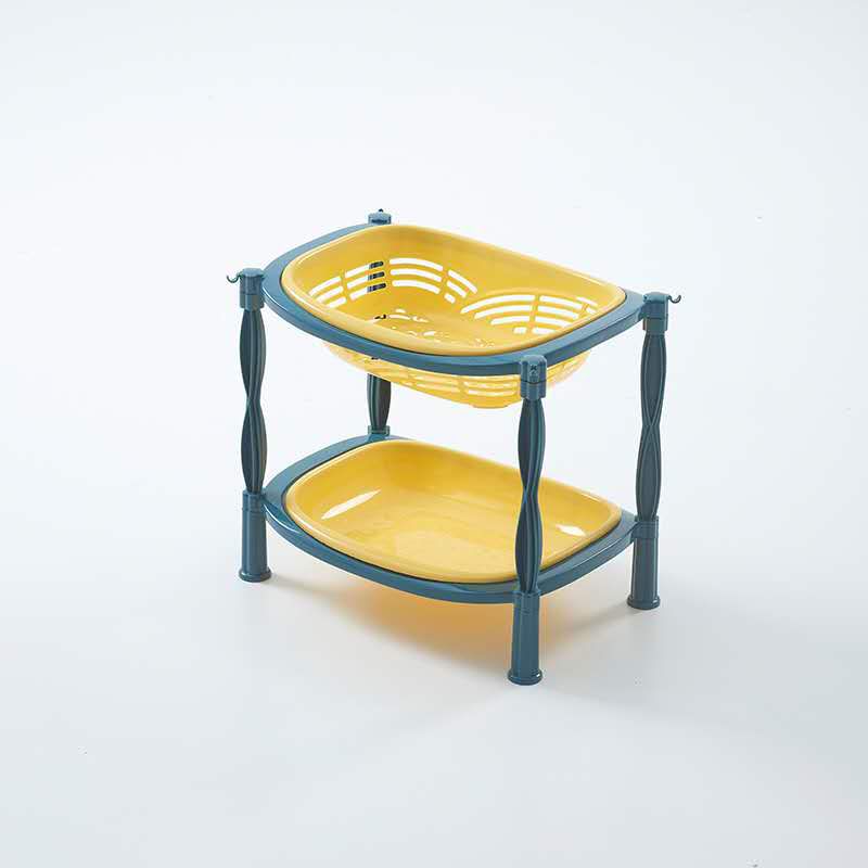 Two-layer floor-standing kitchen shelves, multi-layer vegetable baskets, storage baskets, toy storage racks, in stock for wholesale details Picture